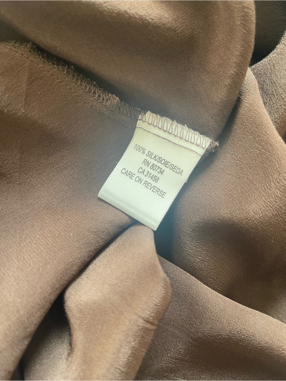 BCBG Silk Ruched V-Neck Dress Brown in S - Picture 3 of 3